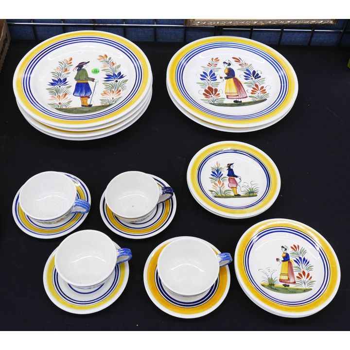 15pc Henriot Quimper French Dinnerware