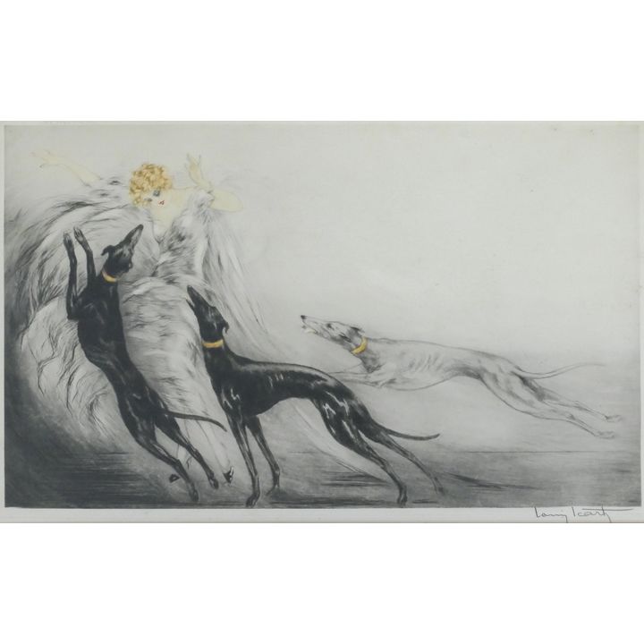 Louis Icart ''Coursing II'' 1929 Aquatint Etching