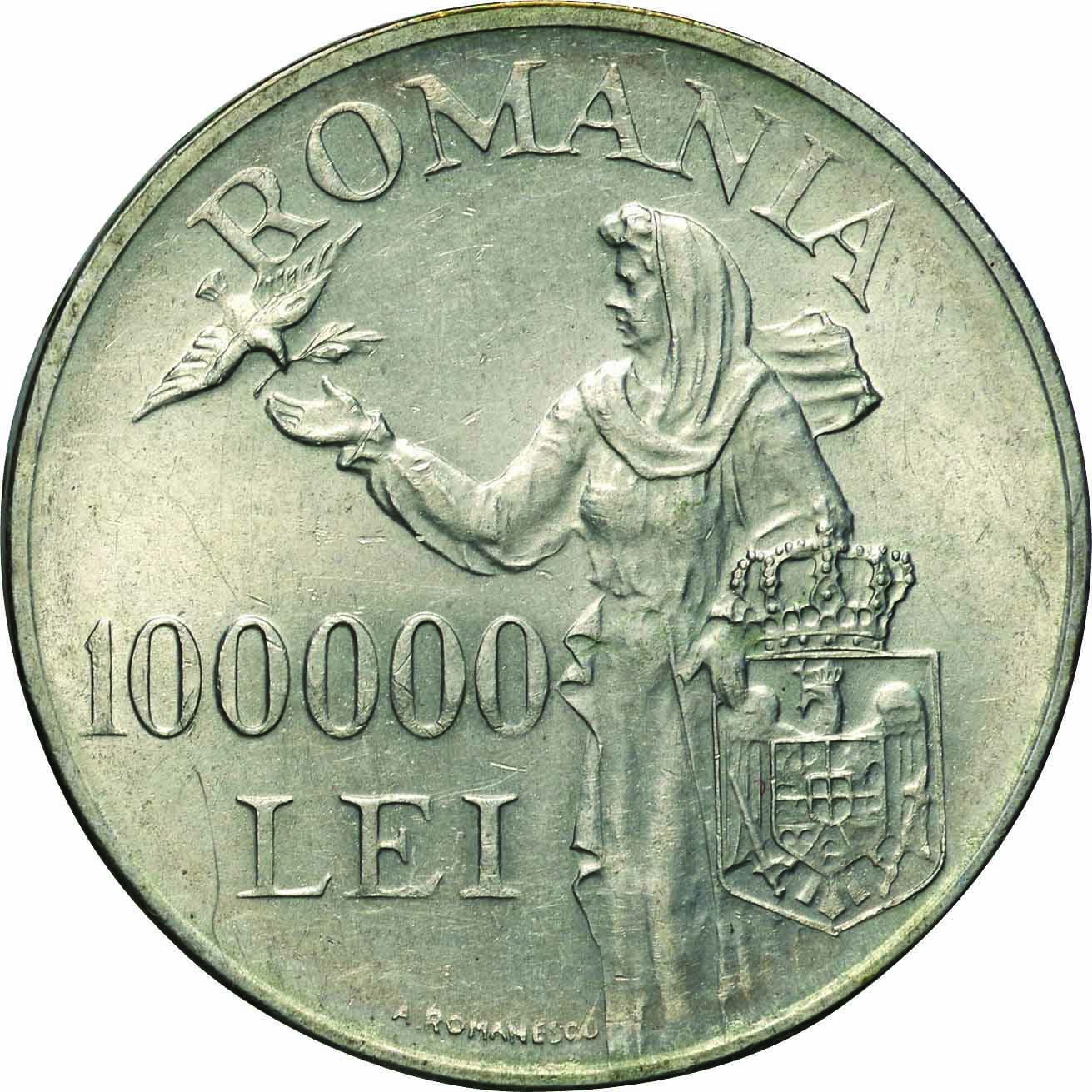 ルーマニア 銀貨 100000レイ 1946年25g - aviationdynamix.com