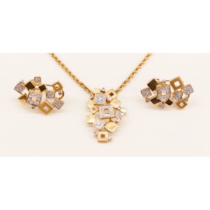 Lady's 14k Diamond Modernist Jewelry Set