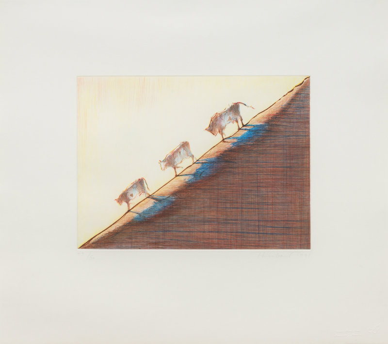 Wayne Thiebaud
(American, b. 1920)
Three Cows, 1991