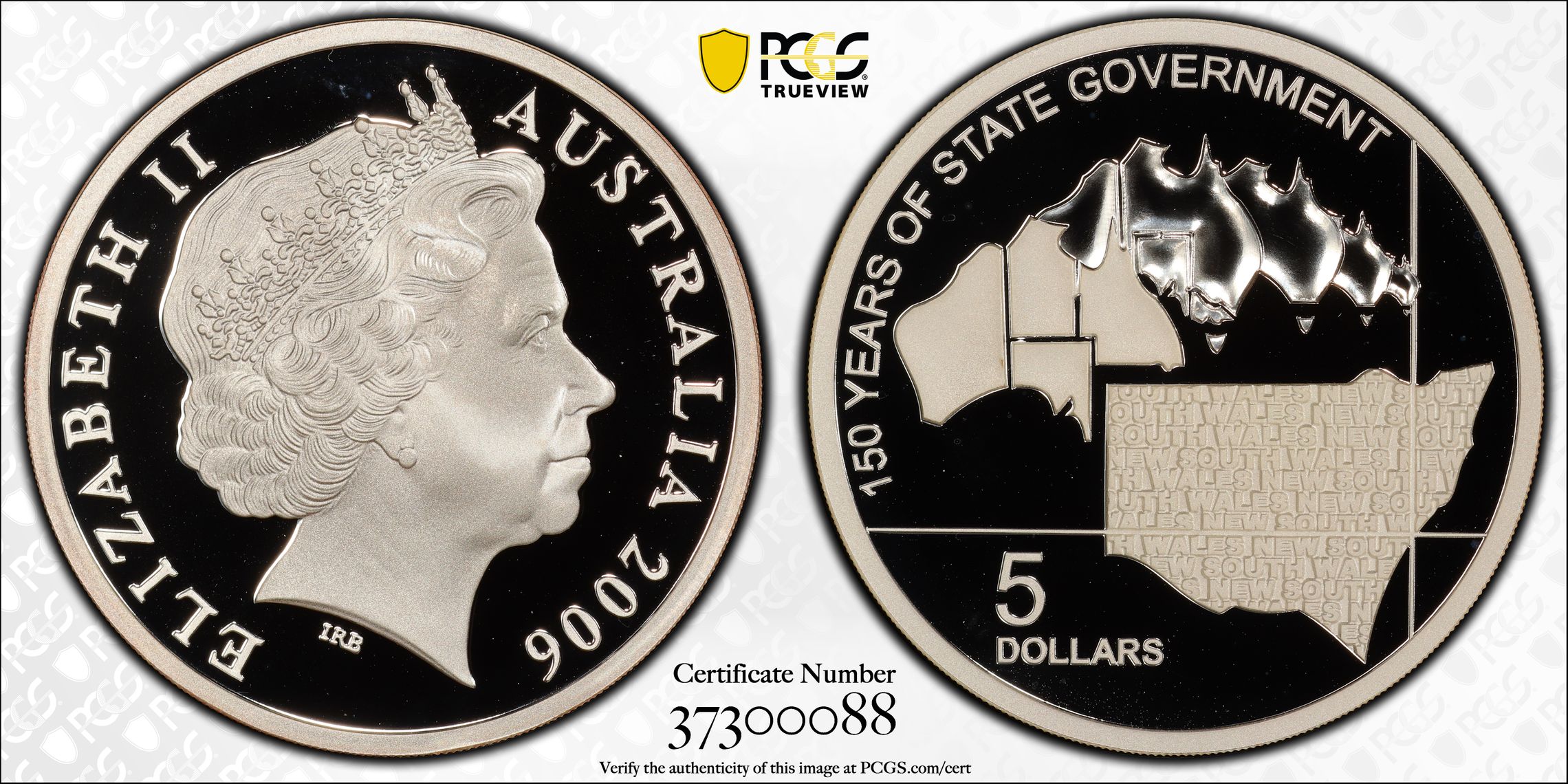 2006 Australia Five Dollar, $5 Silver 150 Years State Government PCGS - PR69DCAM -088