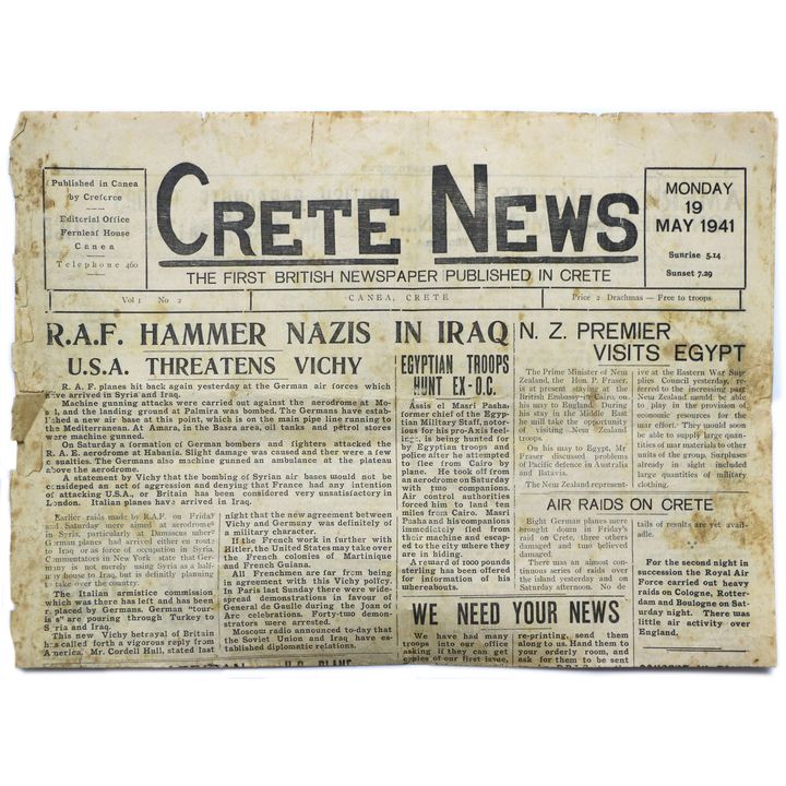 CRETE NEWS, The First British Newspaper Published in Crete.