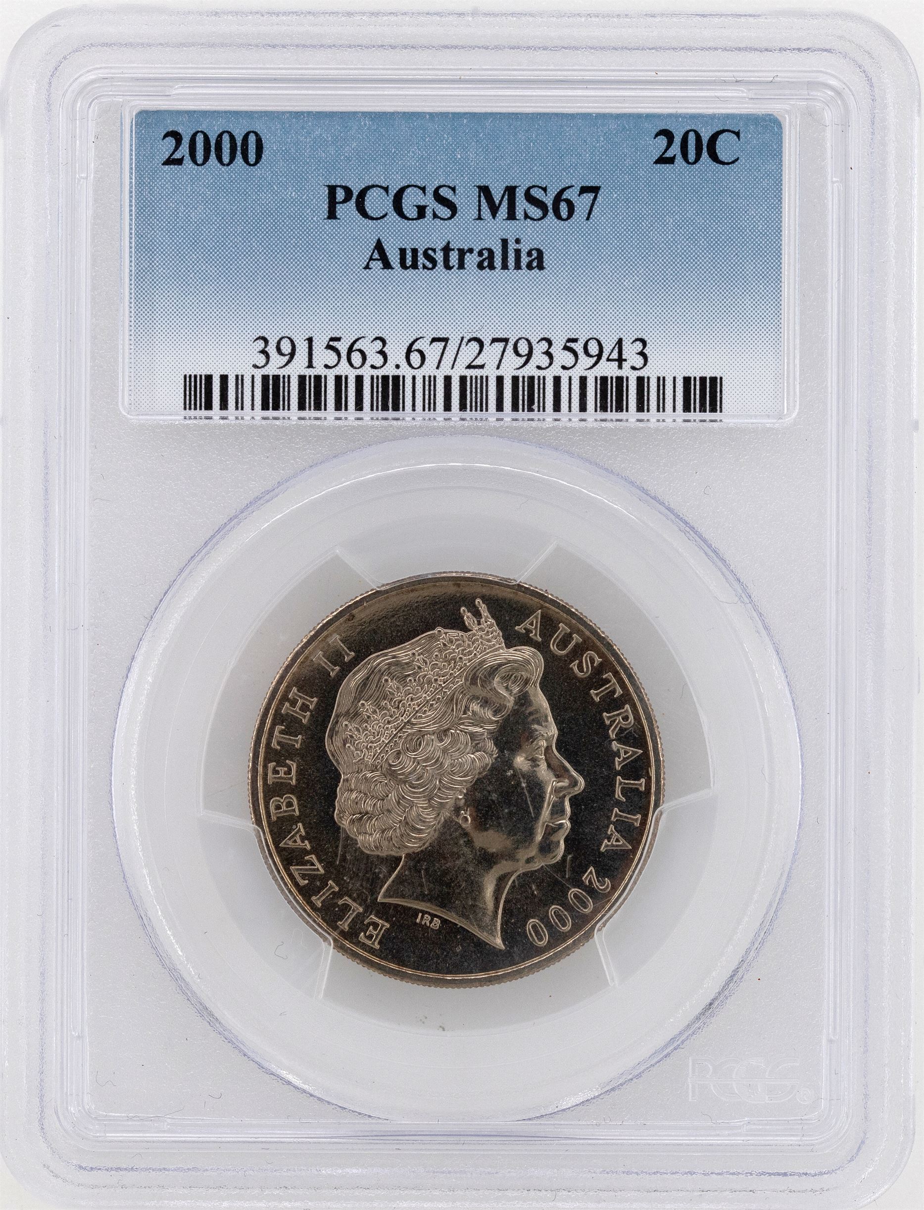 2000 Australia Twenty Cent, 20c PCGS - MS67 -943