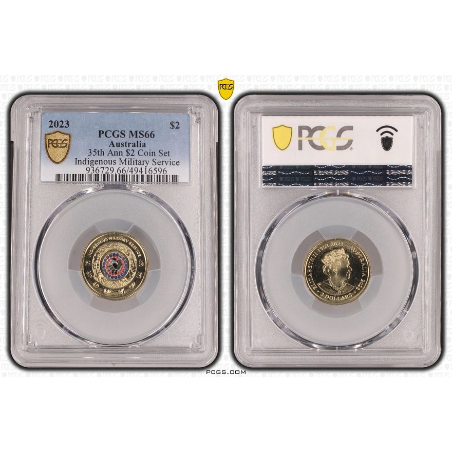 35th Ann $2 Coin Set Colorized - Indigenous Military Service, Two Dollar, 2023, PCGS MS66