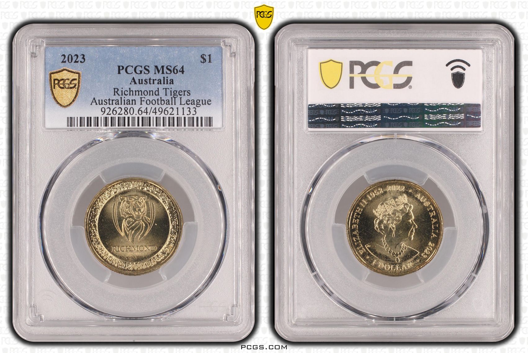 292 · AFL - Richmond Tigers , One Dollar, 2023, PCGS MS64