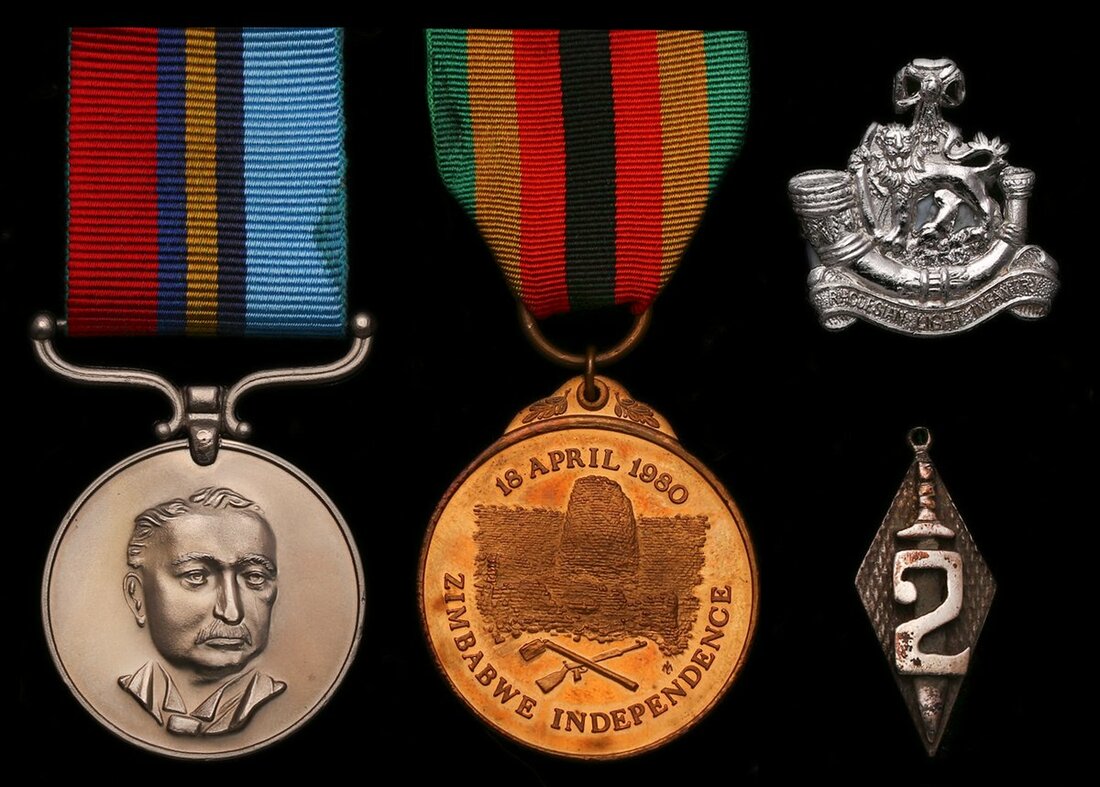 Pair: Sergeant D. J. Washbourne, Rhodesian Armoured Corps, late Light ...