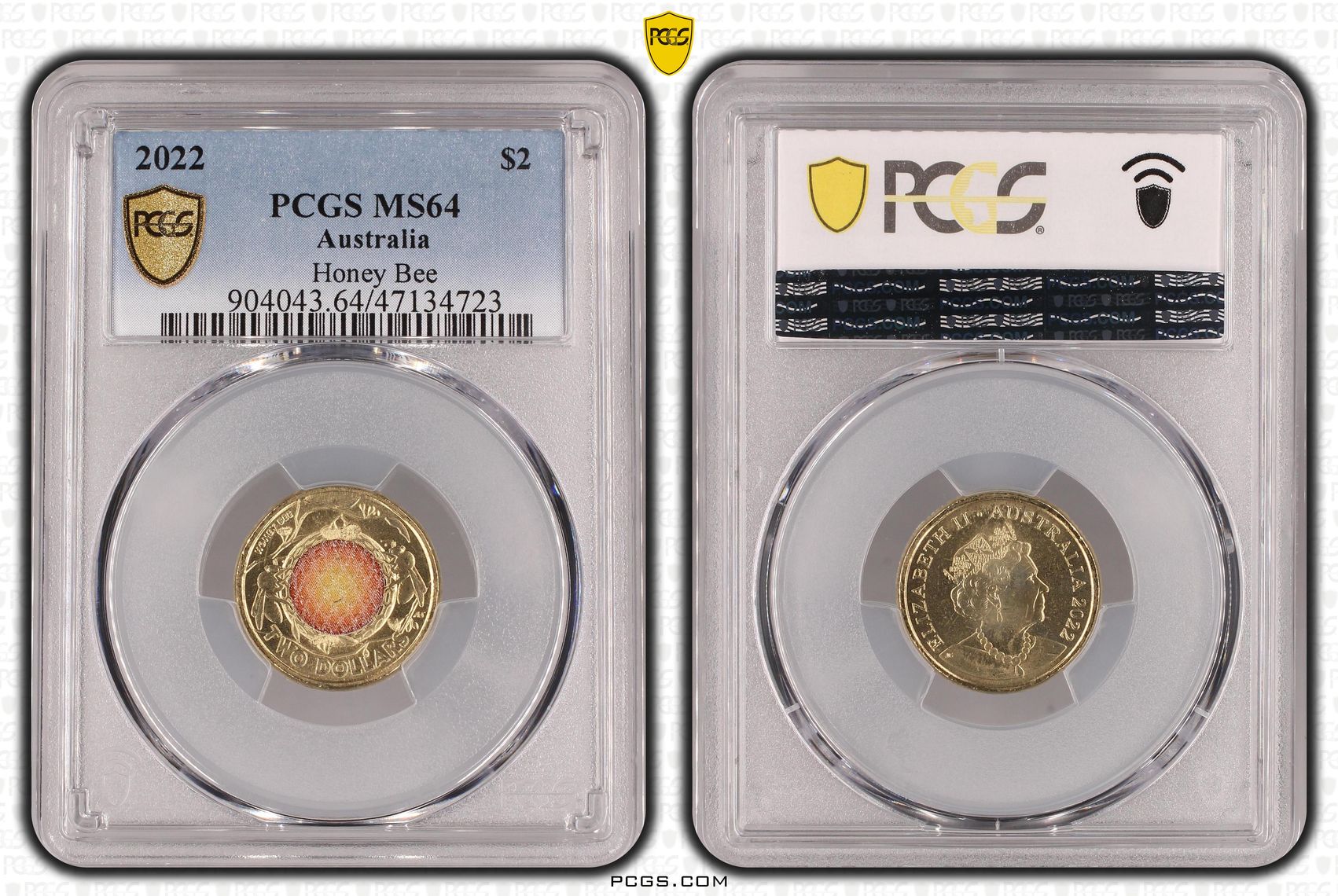 Honey Bee Colorized , Two Dollar, 2022, PCGS MS64