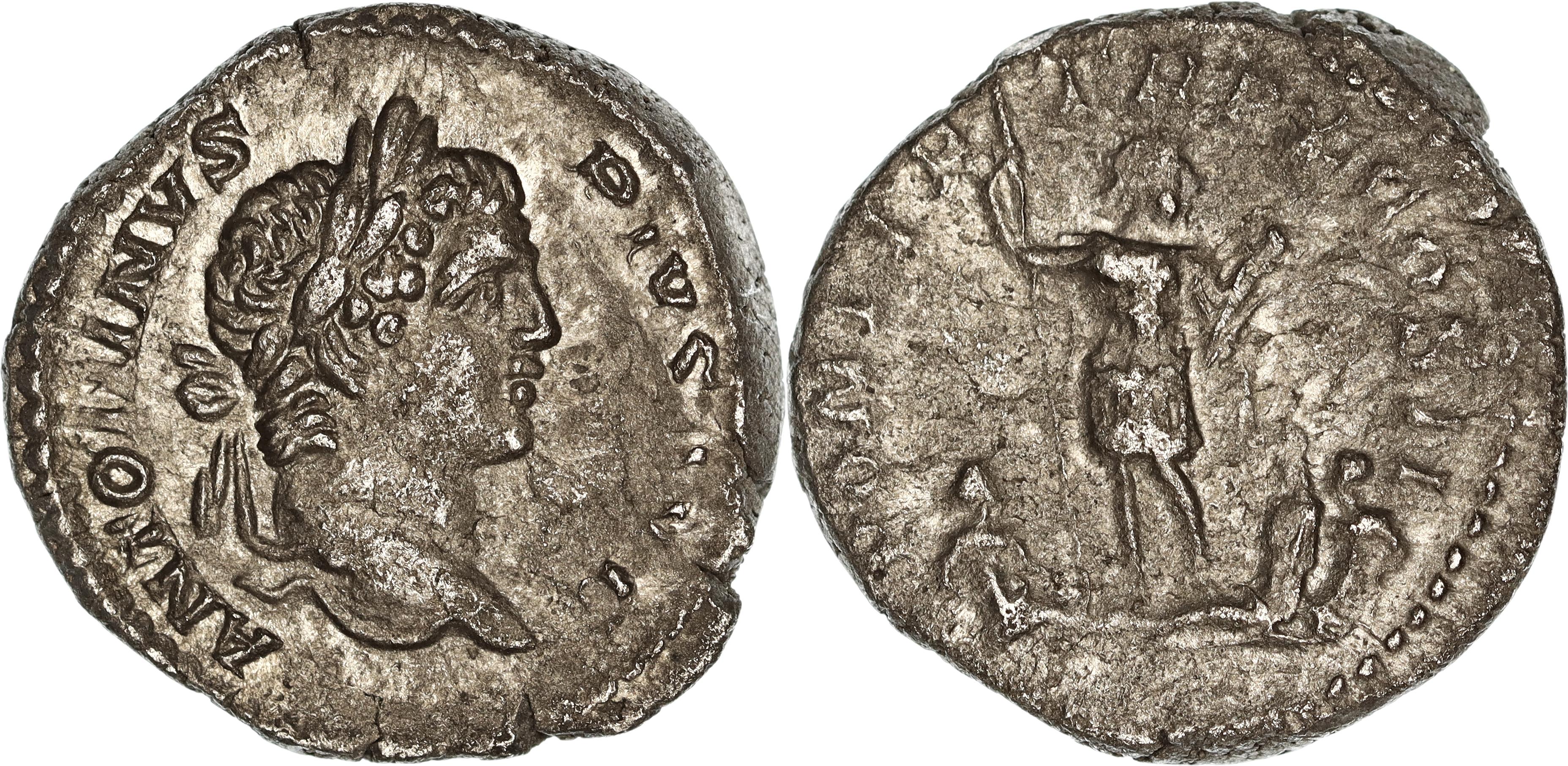 Roman Empire, Caracalla, Silver Denarius, 207 AD, gF-VF