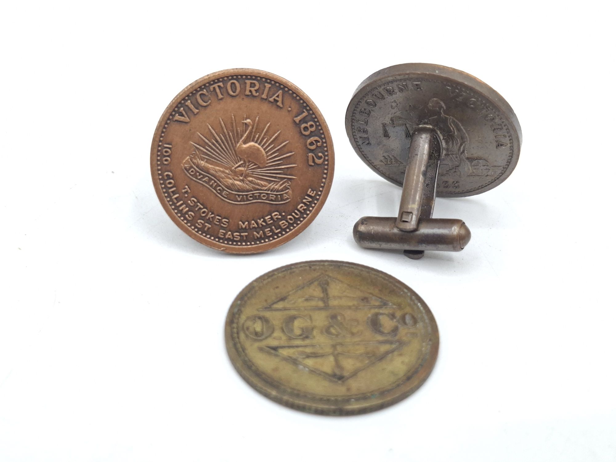 1862 One Penny Token Cufflinks