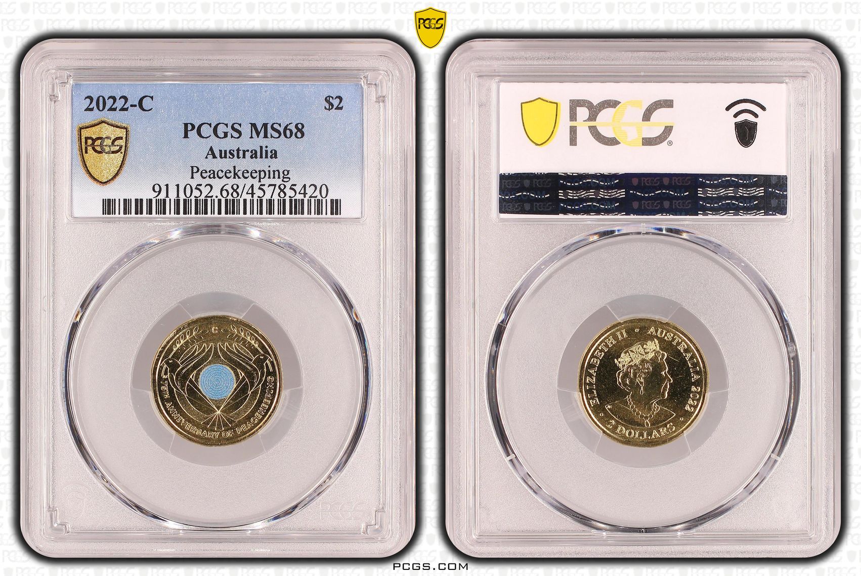 Peacekeeping Colourised, Two Dollar, 2022-C, PCGS MS68