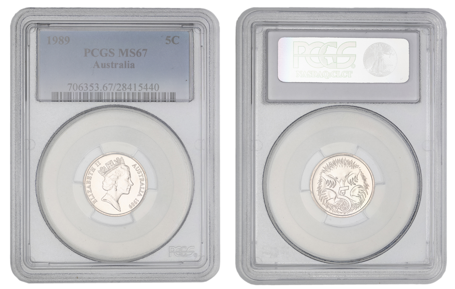 Elizabeth II, Five Cent, 1989, PCGS MS67