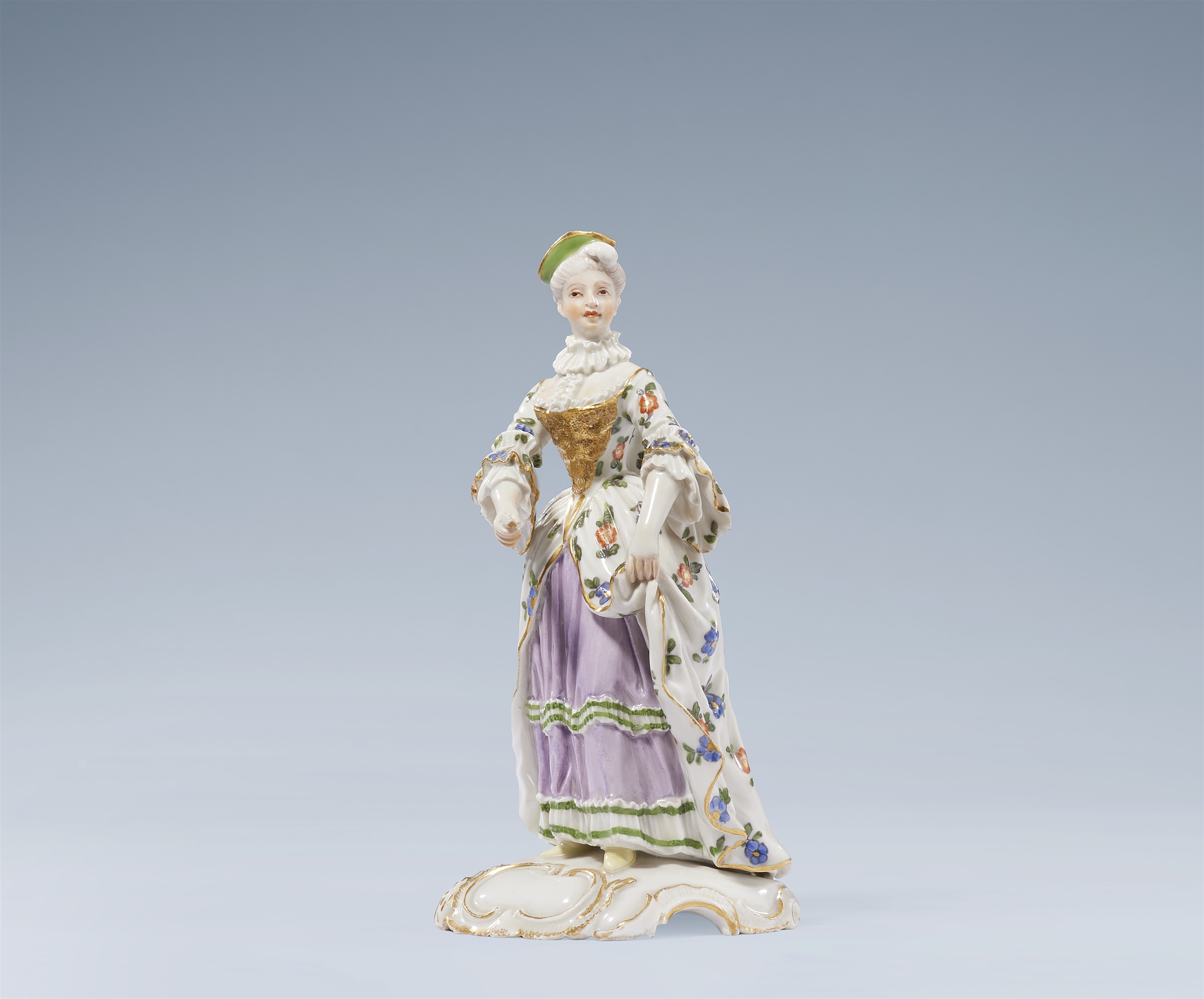 The only known example of the lady with a fan from the ""French Comedy"" by Johann Wilhelm Götz