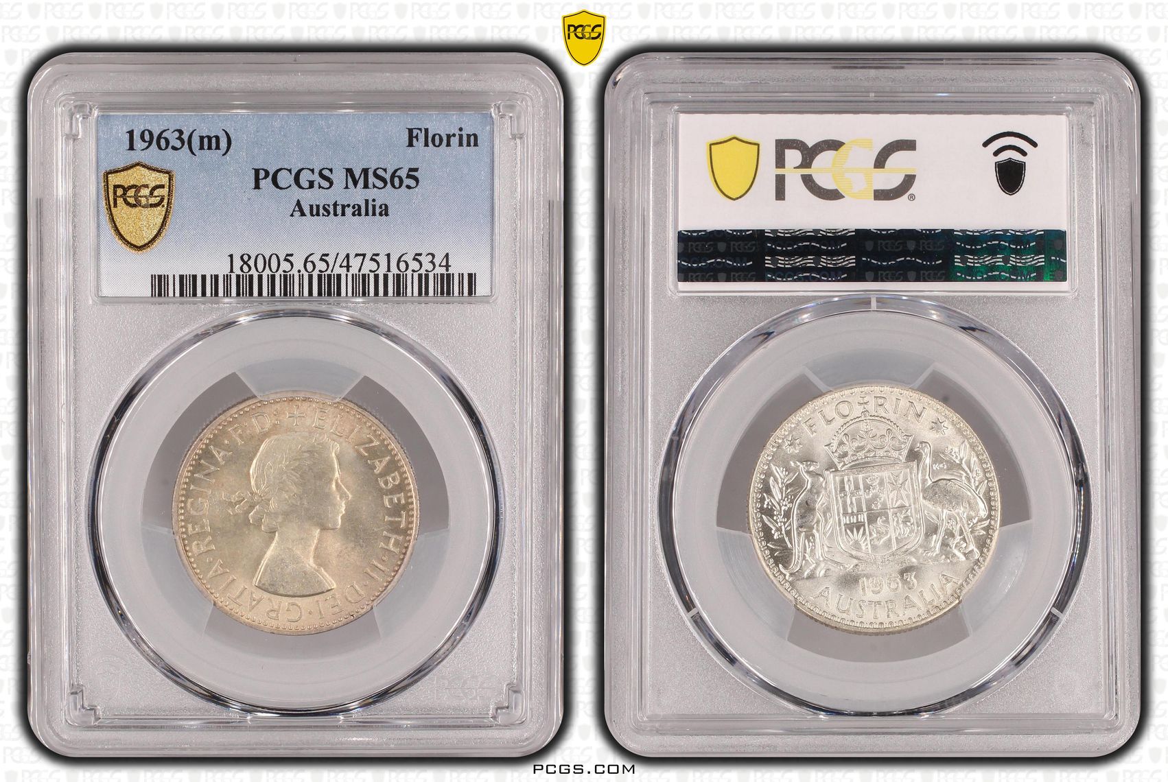 Florin, 1963(m), PCGS MS 65