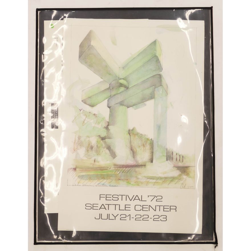 3pc NW Art Posters- Claes Oldenburg, Bumbershoot, and Lockwood Dennis- largest 37x24''