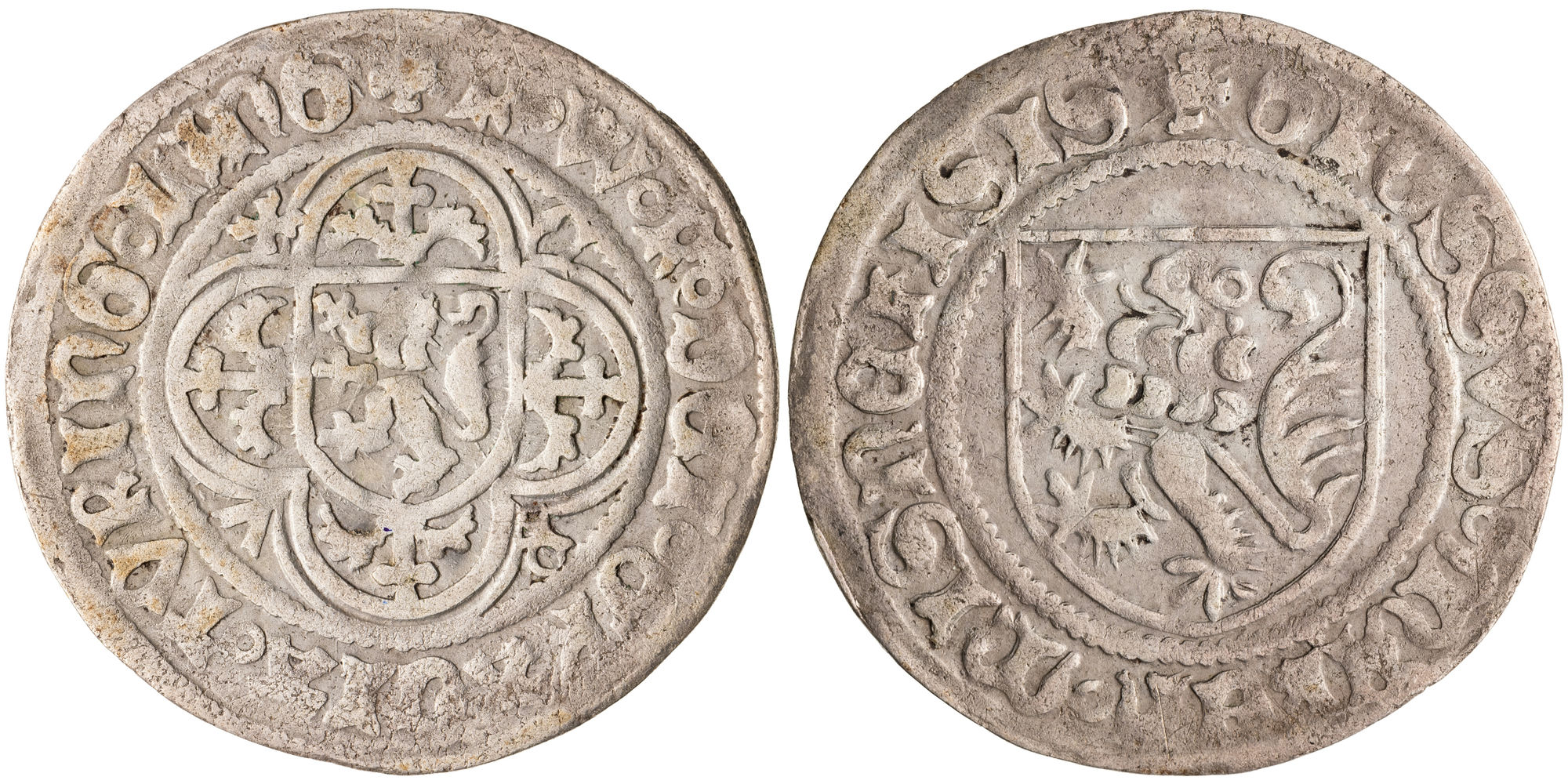 German States, Balthasar, Saxe/Meissen, One Groschen, 1405-06, VF