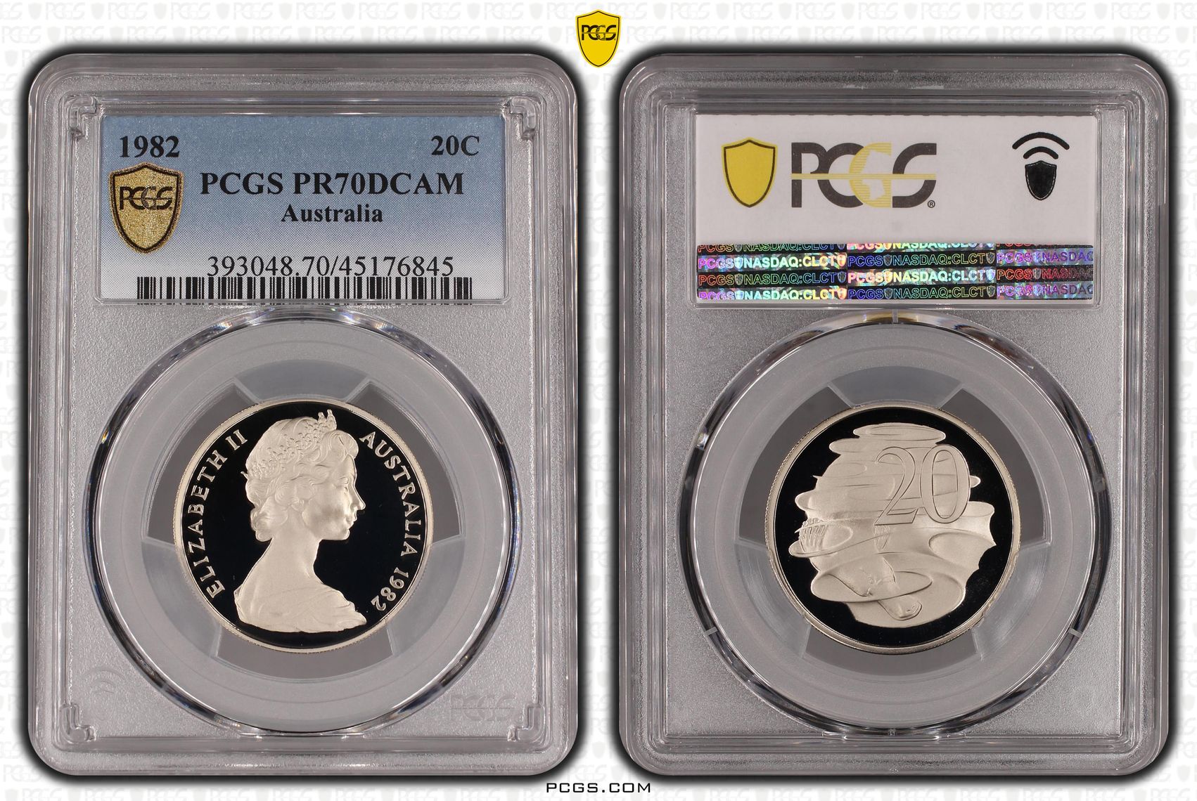 1982 Australia Twenty Cent, 20c PCGS - PR70DCAM POP 10/0 -845