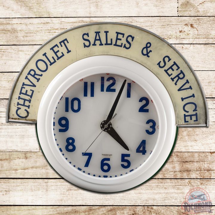 Chevrolet Sales & Service 32" Cleveland Neon Advertising Clock