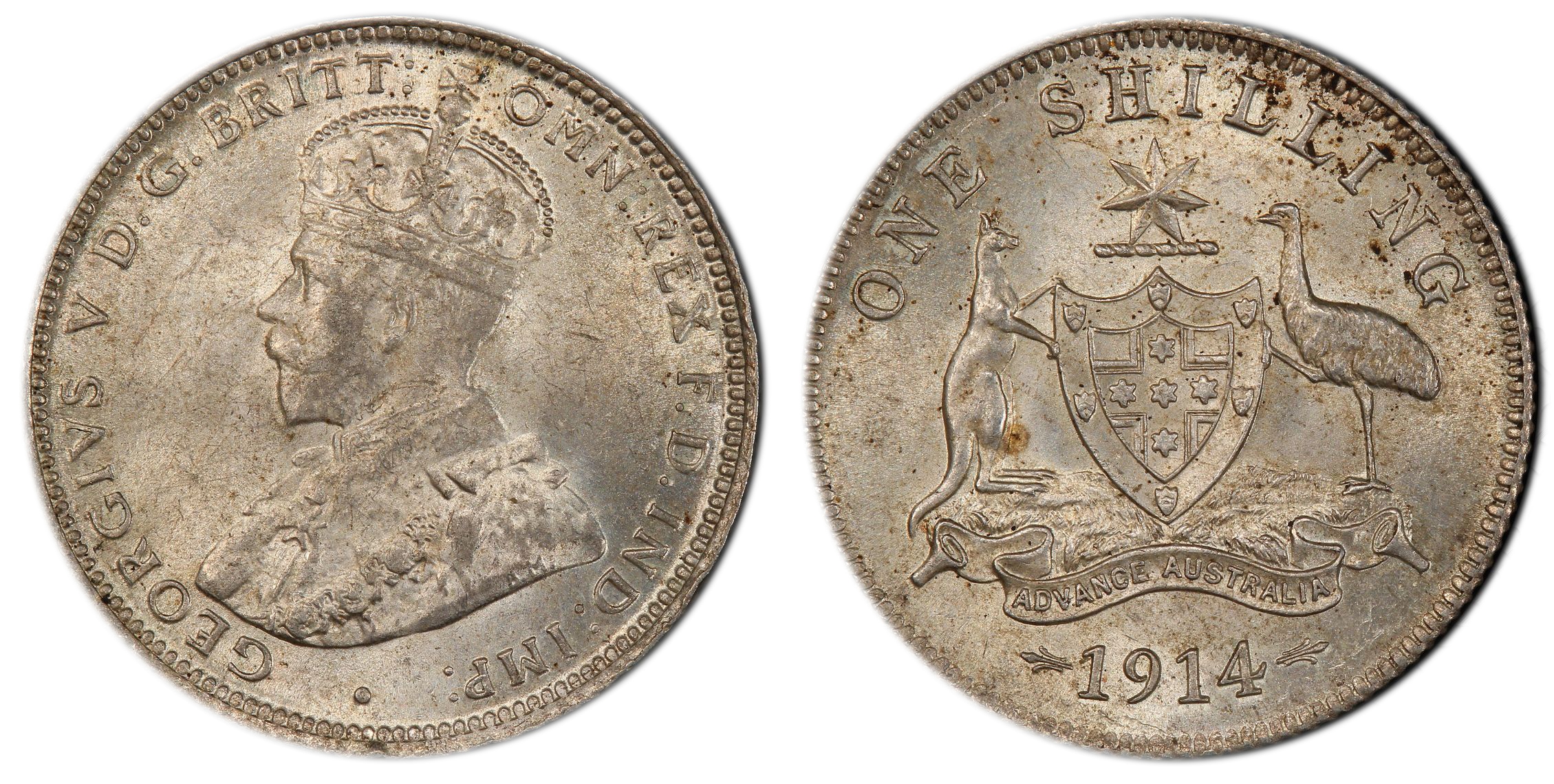 George V, Shilling, 1914, PCGS MS63