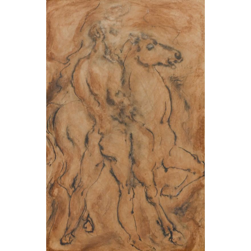 Kenneth Callahan ''Horse and Rider'' 1940's Tempera