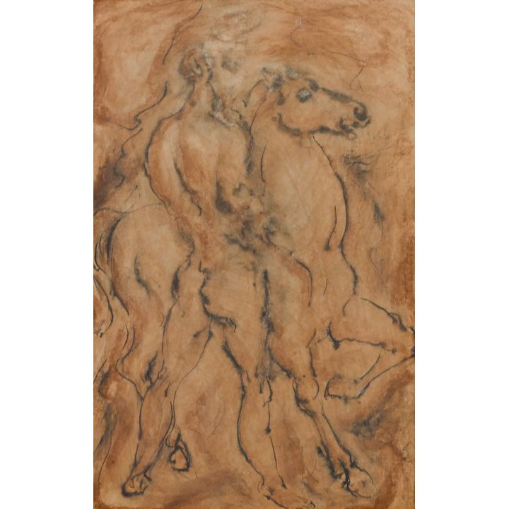 Kenneth Callahan ''Horse and Rider'' 1940's Tempera