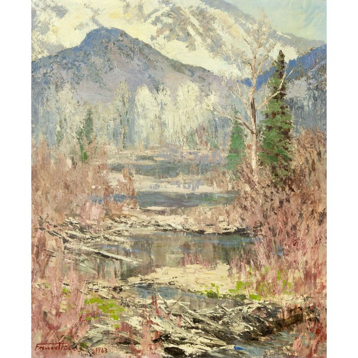 Fremont Ellis (1897-1985), Beaver Ponds in Snowy Spring, 1963