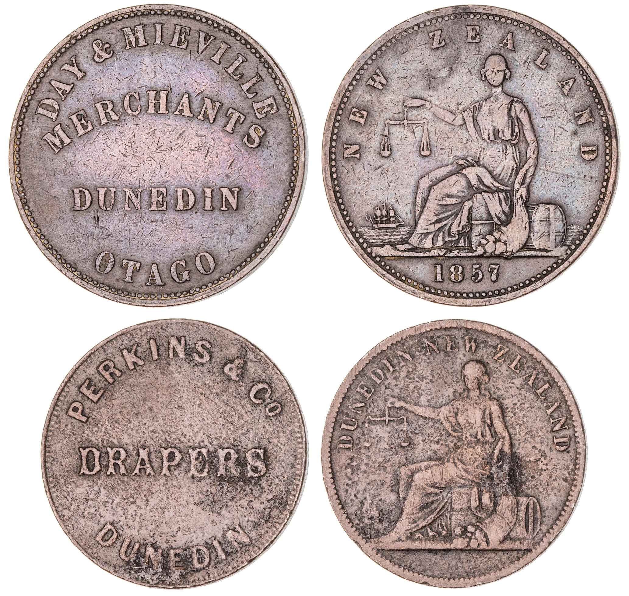 Dunedin, New Zealand, Day & Mieville, Penny, 1857, aVF