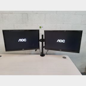 AOC E2450SWH, 24inch monitors on dual bracket stand