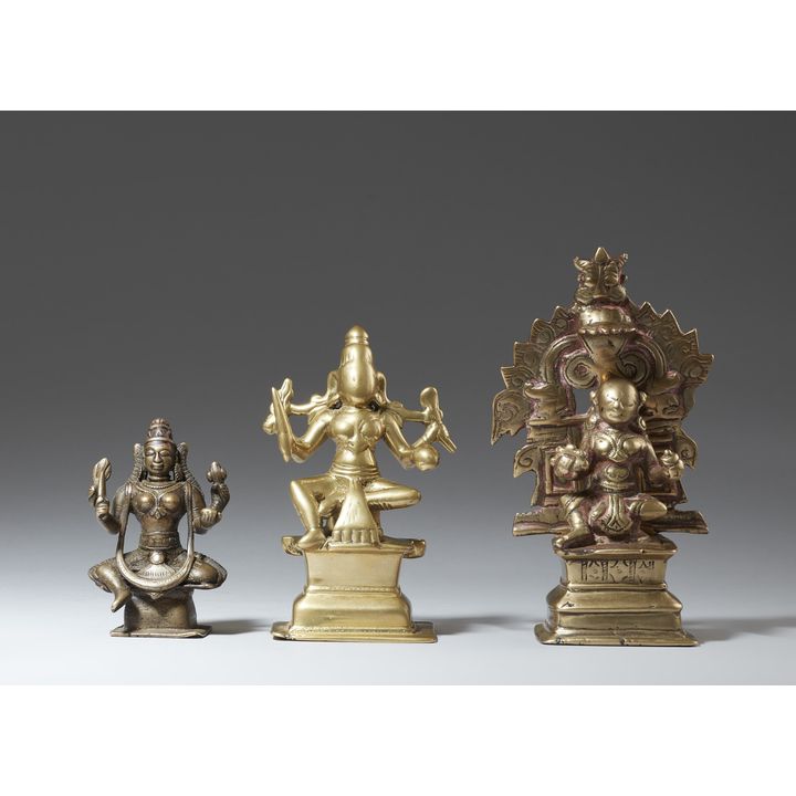 Three Maharashtra copper alloy figures. Central India. 18/19th century
