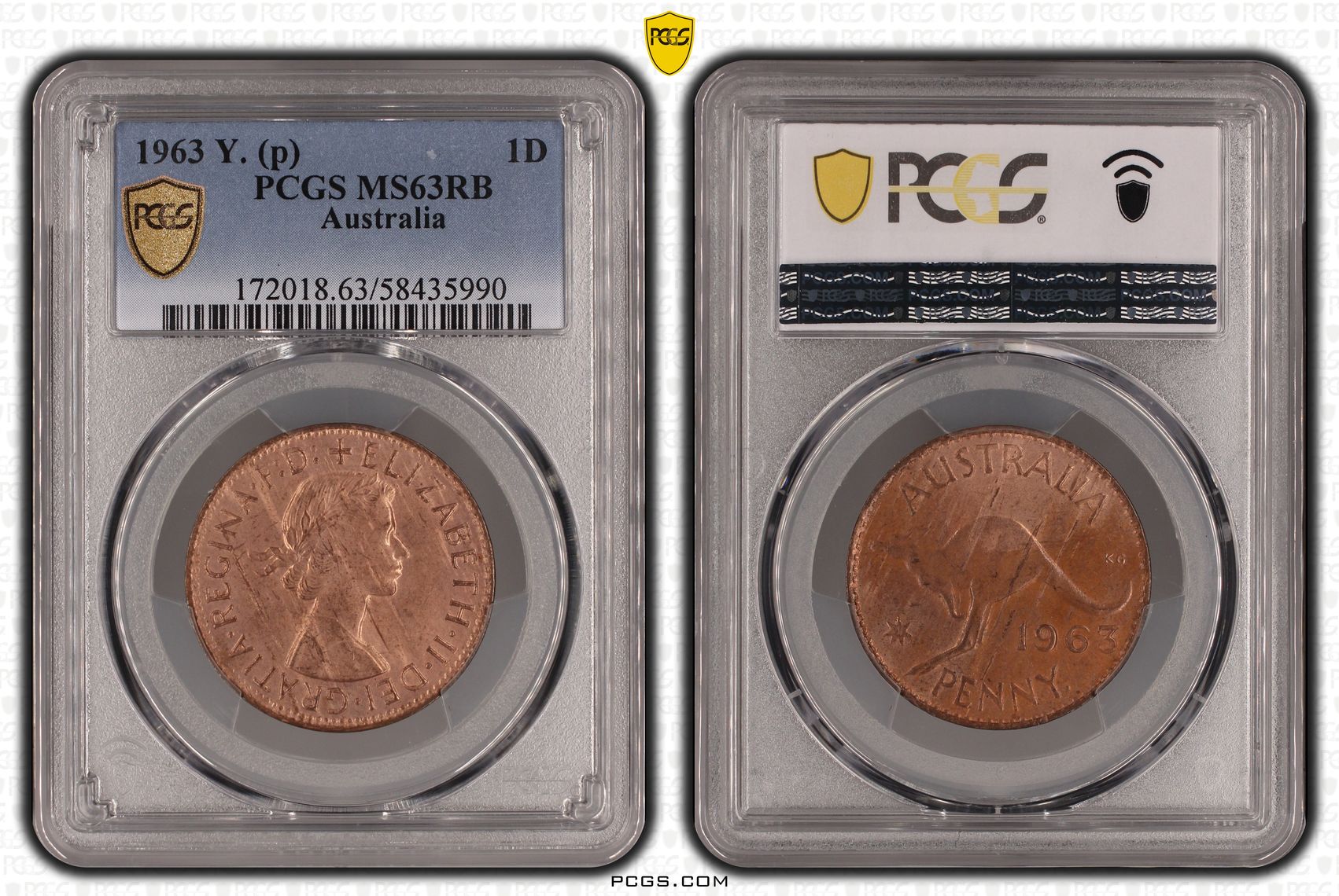 215 · Penny, 1963 Y. (p), PCGS MS63RB