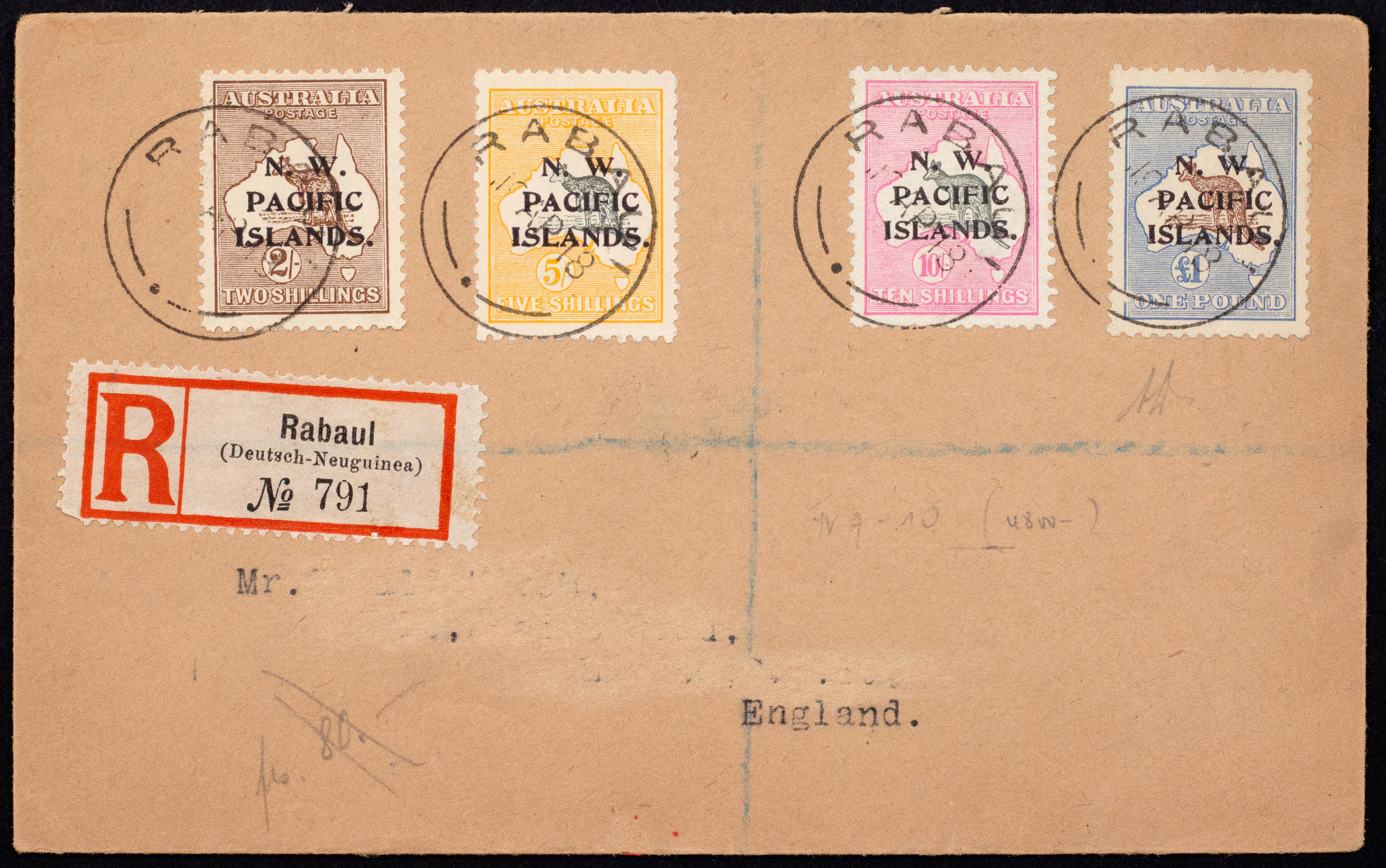 New Guinea, Kangaroo NWPI Overprints, 1918, Good
