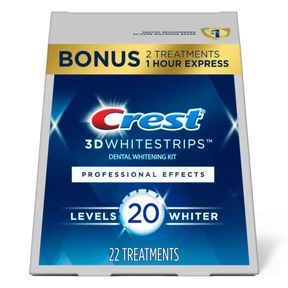 CREST 3D WHITESTRIPS PROFESSIONAL EFFECTS, WHITESTRIP 3D WHITE, TEETH WHITENING STRIP KIT, 44 STRIPS (1 COUNT PACK), CREST TEETH W