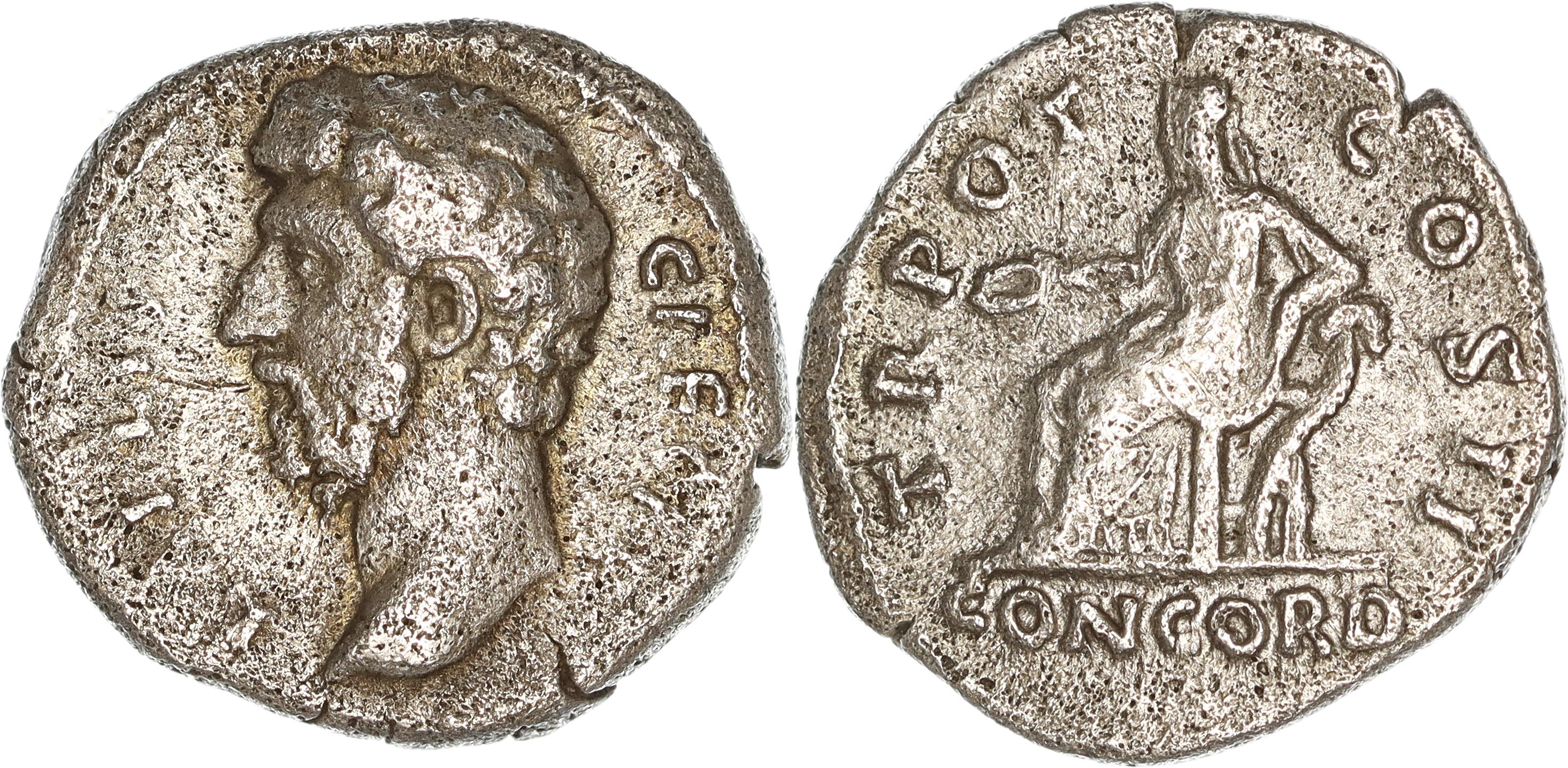 Roman Empire, Aelius Caesar, Silver Denarius, 137 AD, nVF