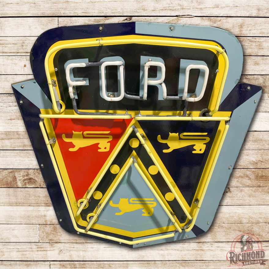 Ford "Crest" Single Sided Porcelain Neon Sign TAC 8.25