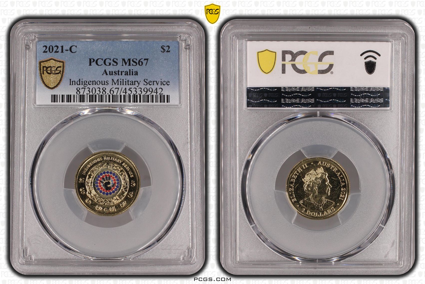Indigenous Military Service - Colorized, Two Dollar, 2021-C, PCGS MS67
