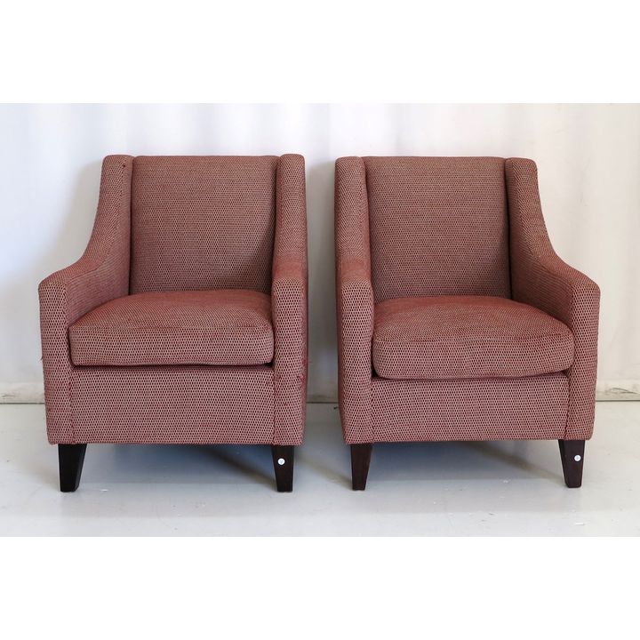 PAIR OF UPHOLSTERED ARMCHAIRS