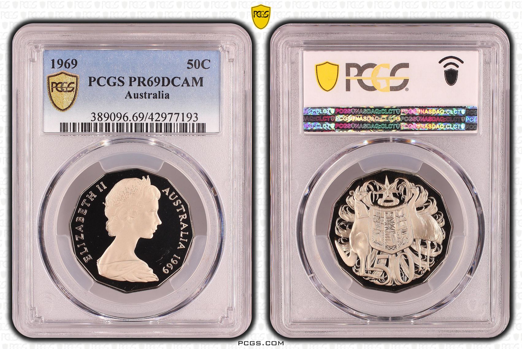 Elizabeth II, Fifty Cent, PR69DCAM , 1969