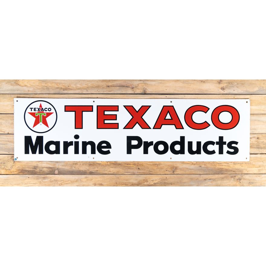 96" Texaco White-T Marine Products Single Sided Porcelain Identification Sign TAC 9