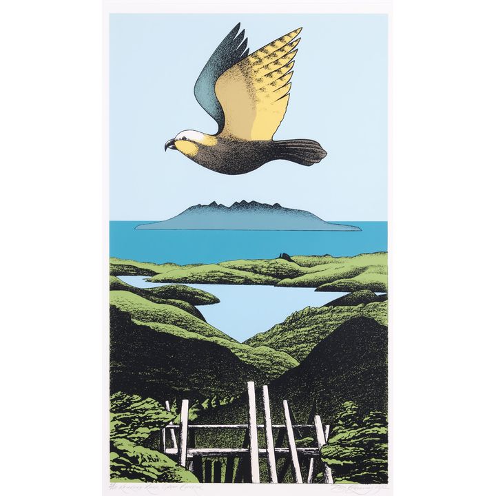 Don Binney 'Kaiarara Kaka, Great Barrier'