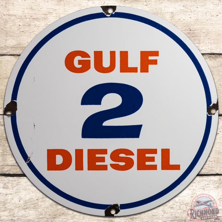 10.5" Gulf 2 Diesel SSP Pump Plate Sign - 8.5