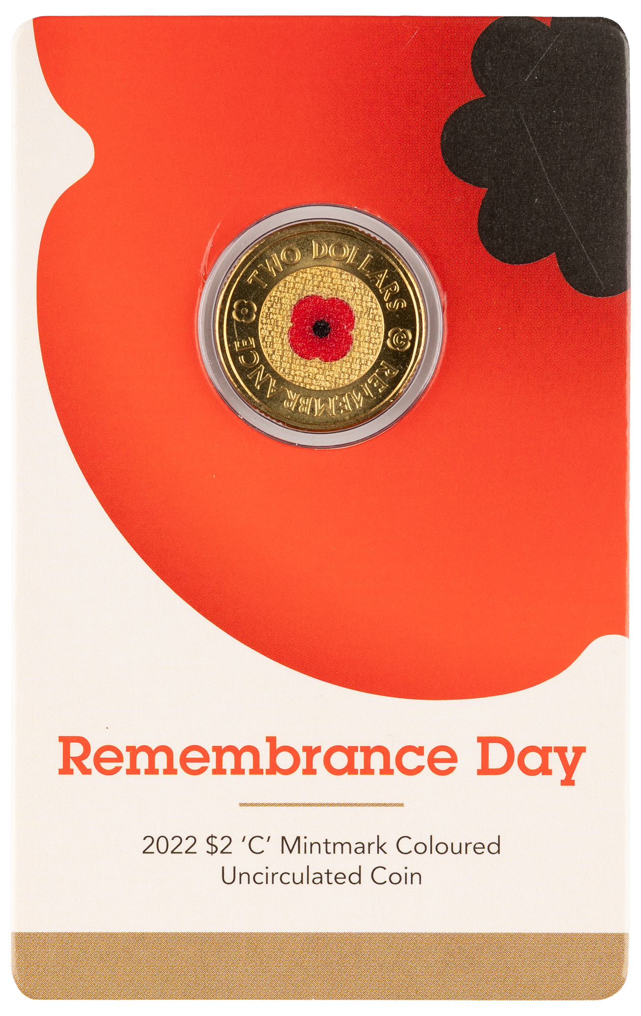 84 · Elizabeth II, Remembrance Day Red Poppy 10TH Anniversary, Two Dollars, 2022-C,  UNC