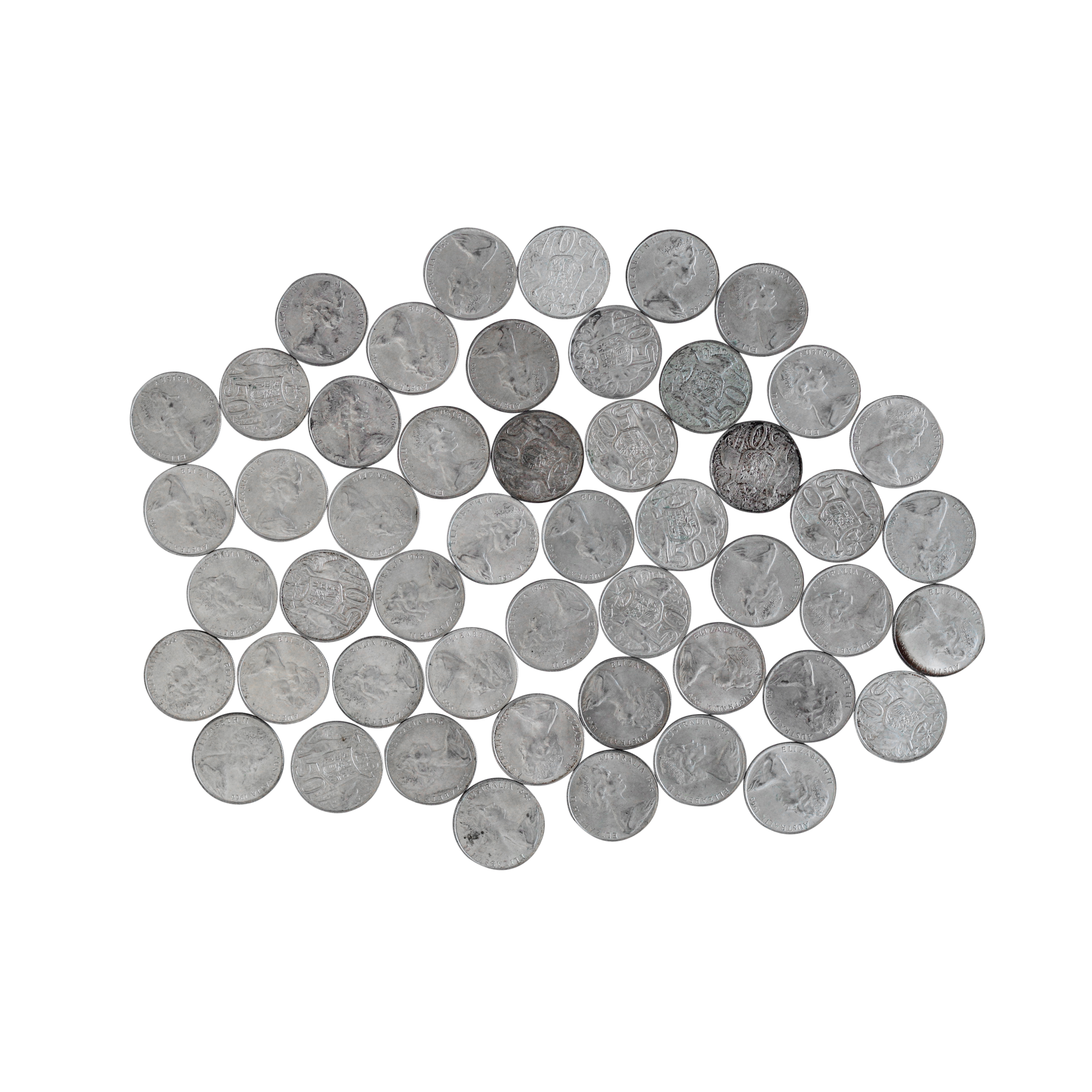Group, Elizabeth II, Fifty Cents, 1966, EF-UNC