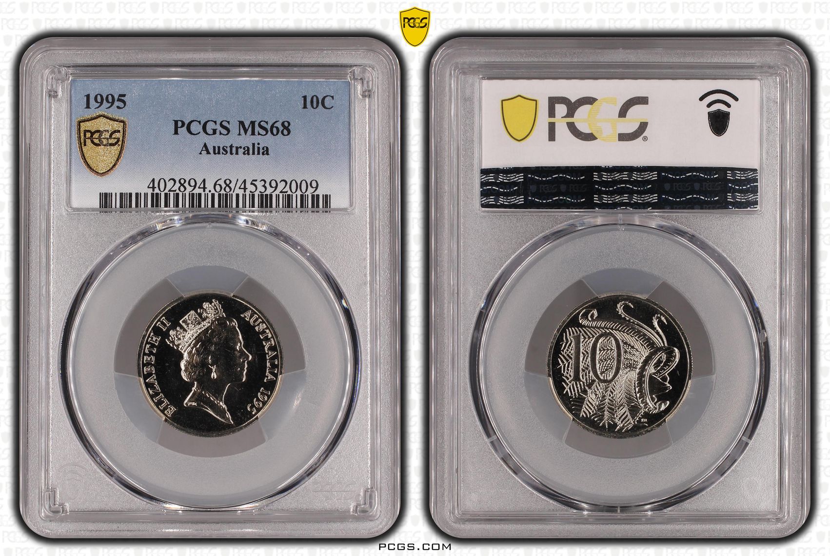 1995 Australia Ten Cent, 10c PCGS - MS68 -009