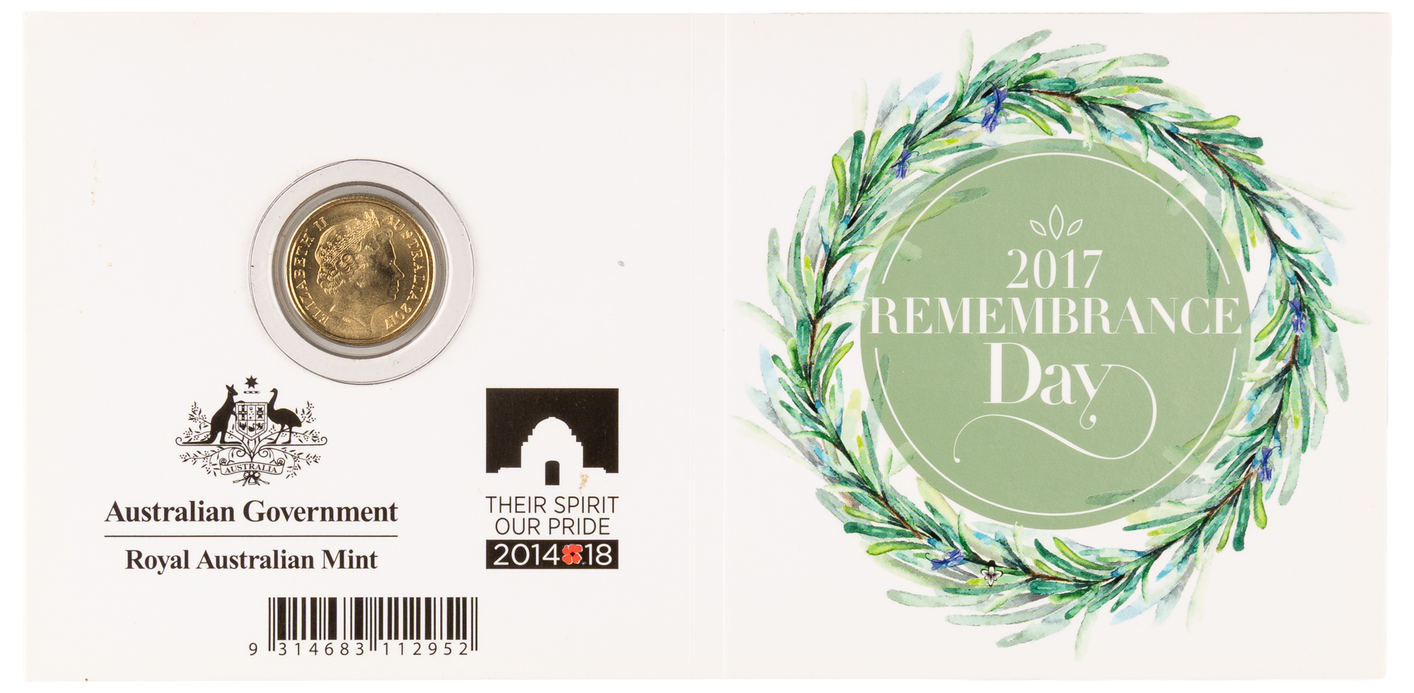 Elizabeth II, Remembrance Day, Two Dollars, 2017-C, UNC
