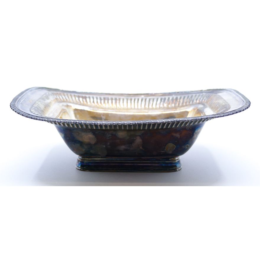 Antique Sheffield English Sterling Rectangular Bowl 10'' - 544 Grams