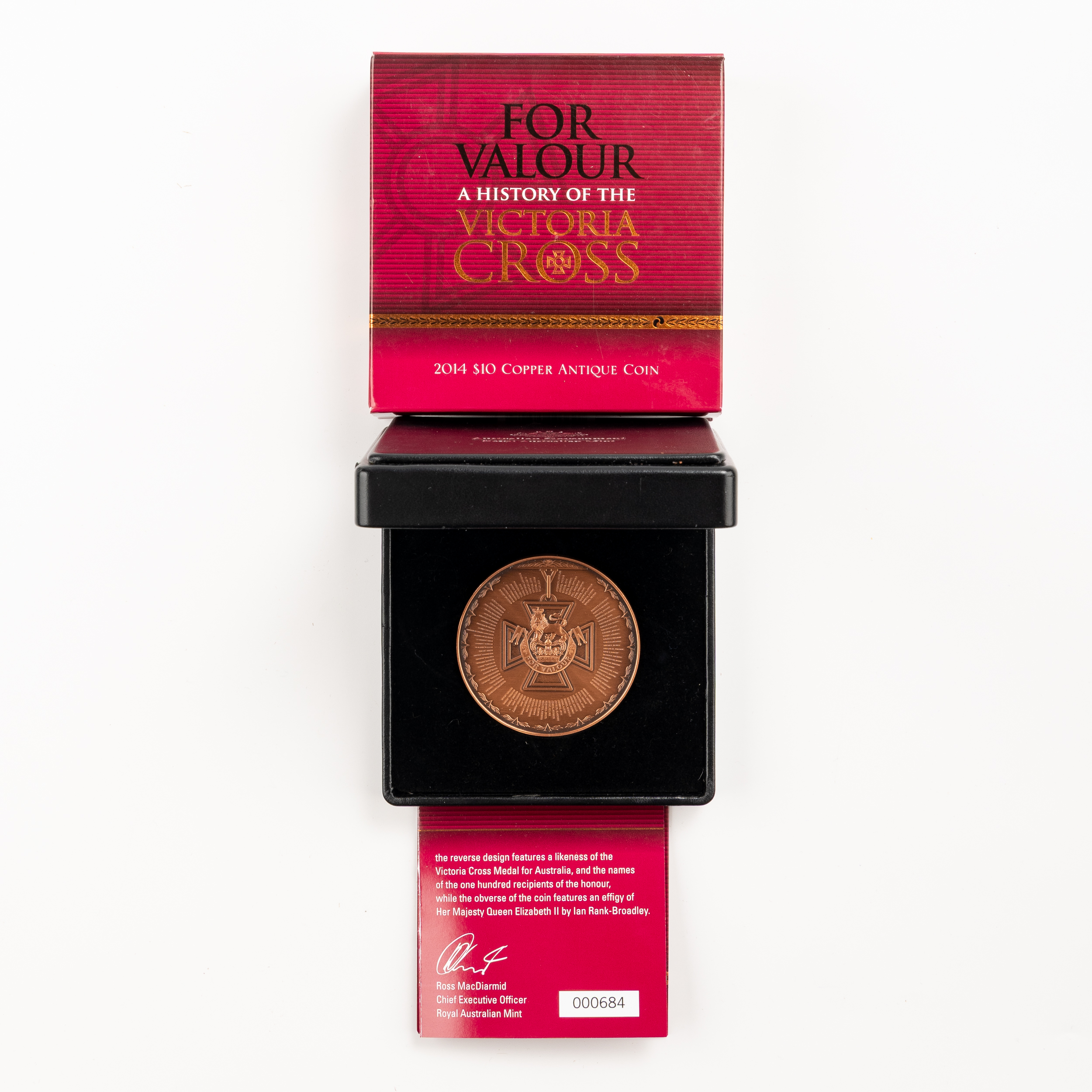 Elizabeth II, RAM - For Valour, A History of the Victoria Cross, Ten Dollars, 2014, UNC