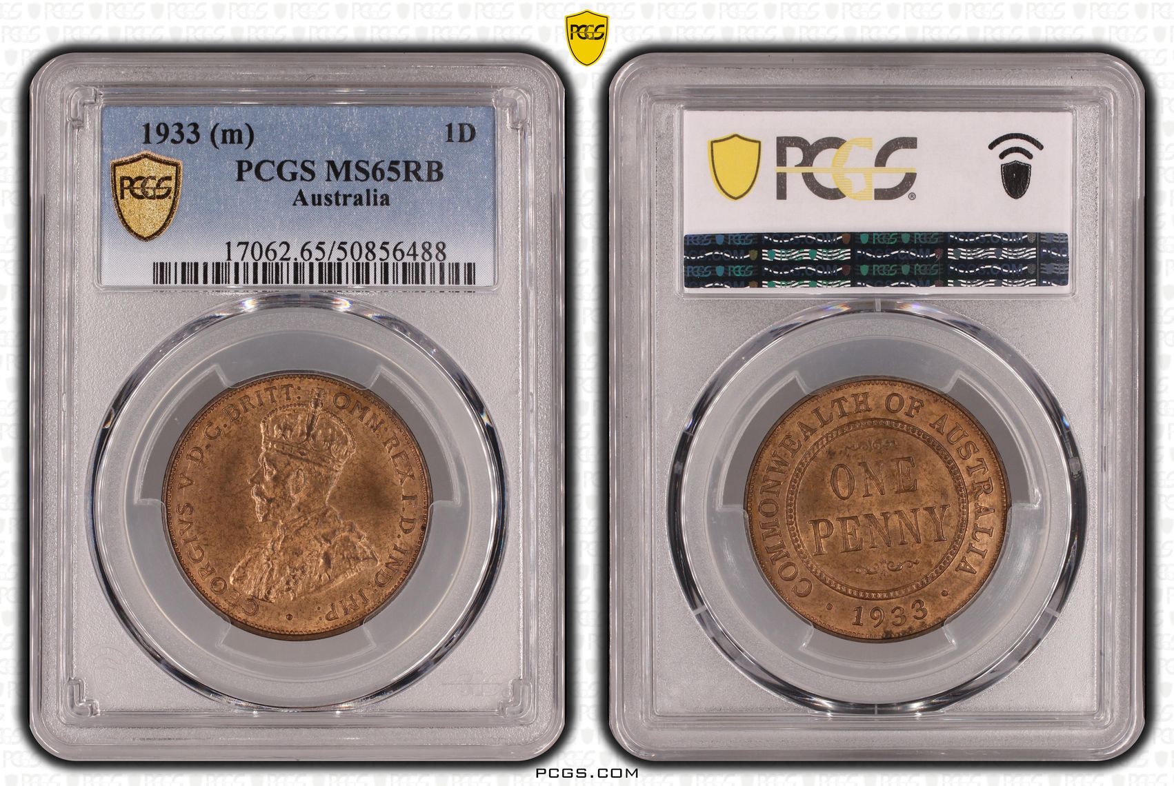 Pop 2/0, Penny, 1933, Pcgs Ms65rb