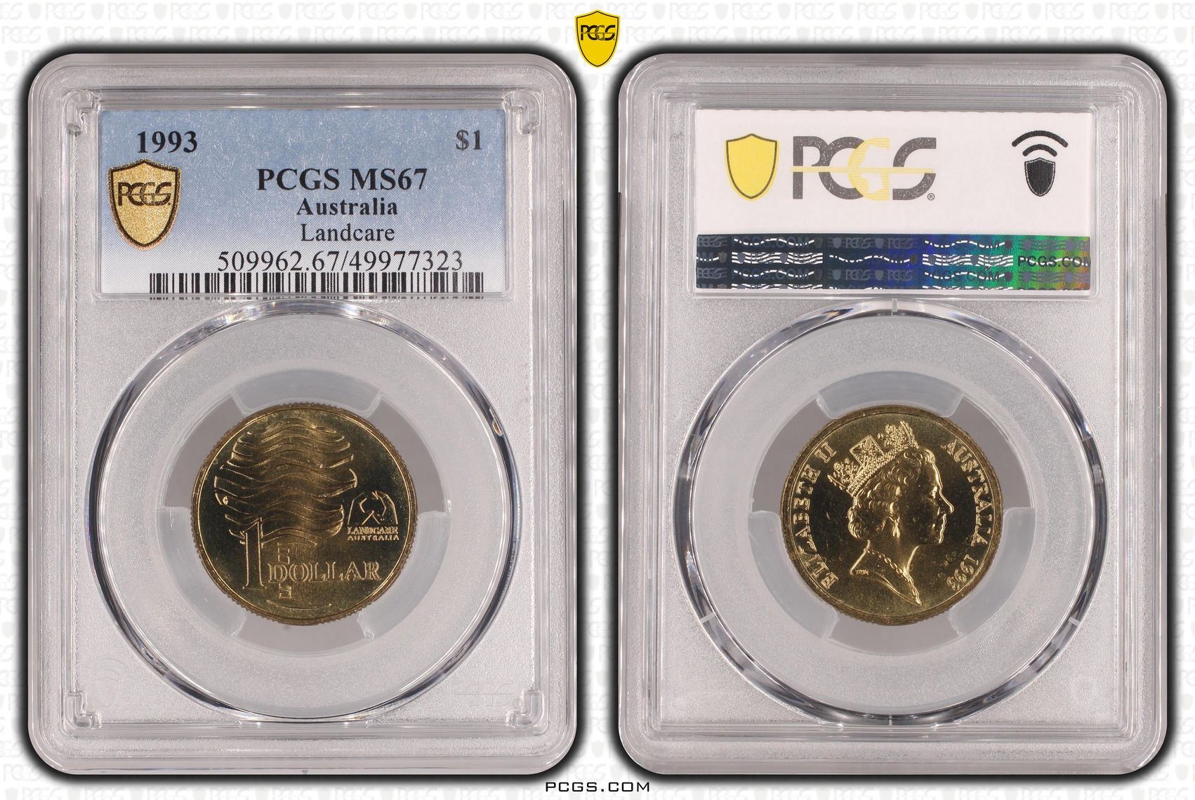Landcare , One Dollar, 1993, PCGS MS67