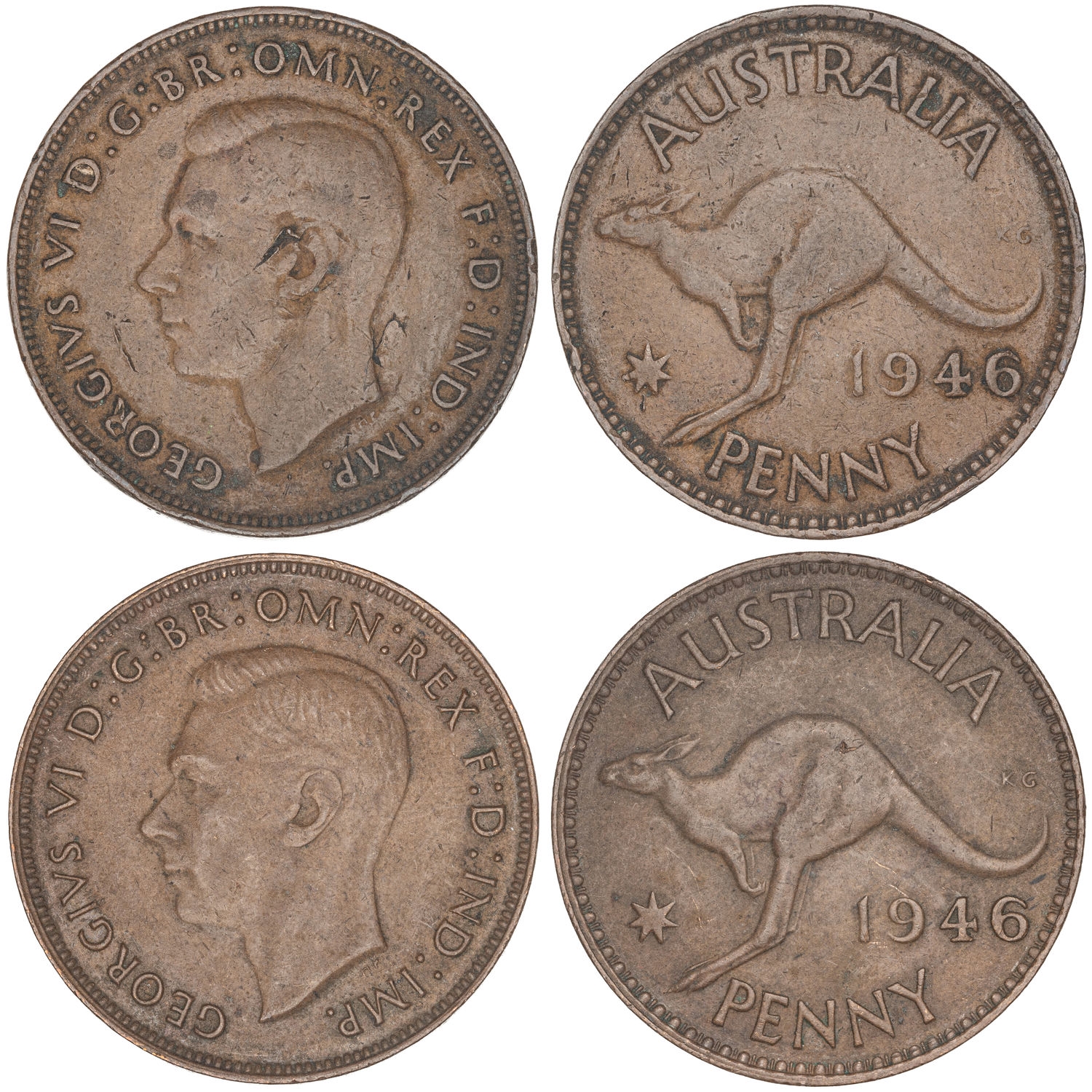 George VI, Penny, 1946, VG - aVF