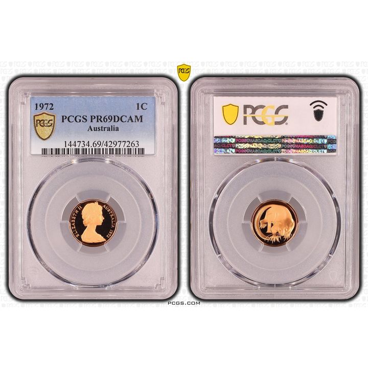 Elizabeth II, One Cent, PR69DCAM , 1972